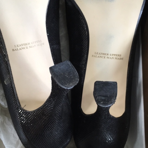 Vintage Heels ANDREW GELLER Black Caviar Size 9M 3.5” - Picture 13 of 15